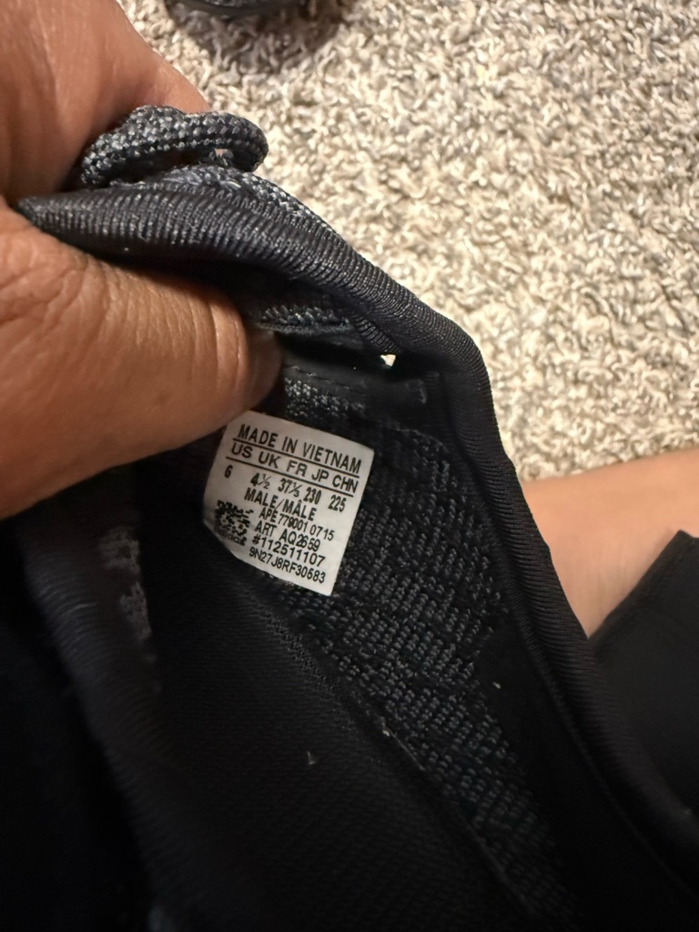 Yeezy boost 350 Black/Charcoal Knit Low-Top Sneakers - Picture 8 of 8